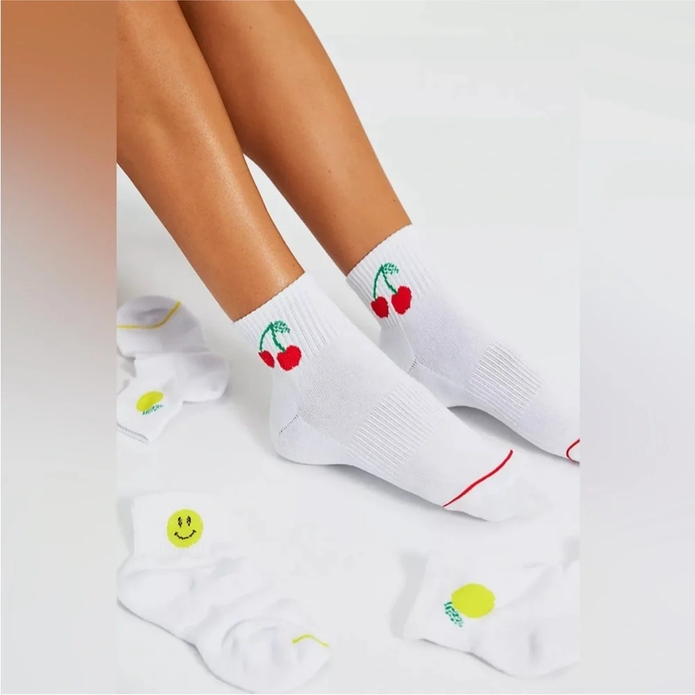 Free People Fruity Frolic Cherry Ankle Socks